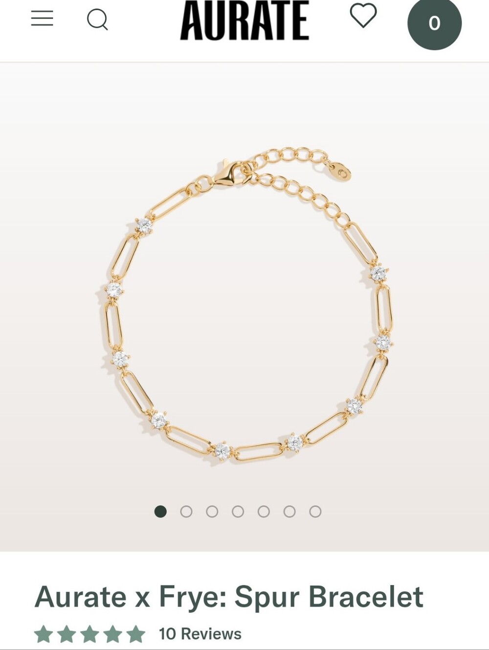 BNWOT Aurate x Frye Spur bracelet yellow vermeil